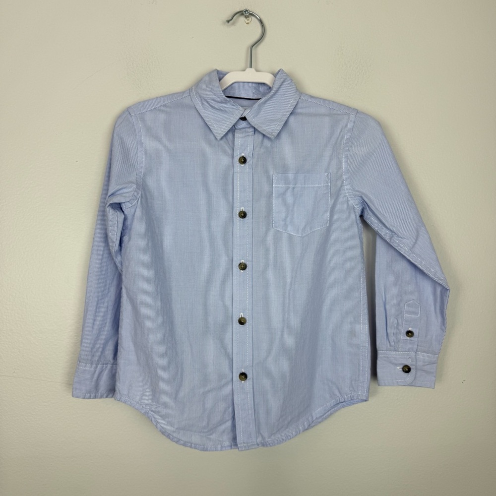 Janie and Jack Boys Collared Shirt Button Front Blue Size 4